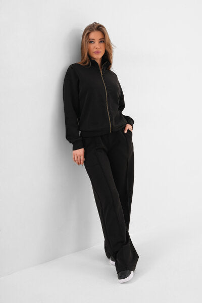 Renk: Siyah | Dik Yaka Sweatshirt