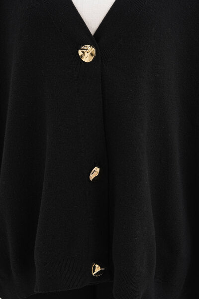 Renk: Siyah | Oversize Triko Hırka