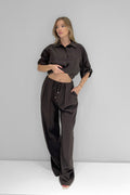 M2106 Bağcıklı Pantolon Kahverengi