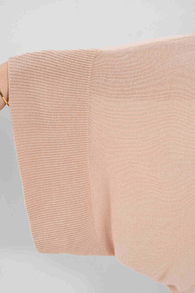 Renk: Krem | Oversize Yarasa Kol İnce Triko Bluz