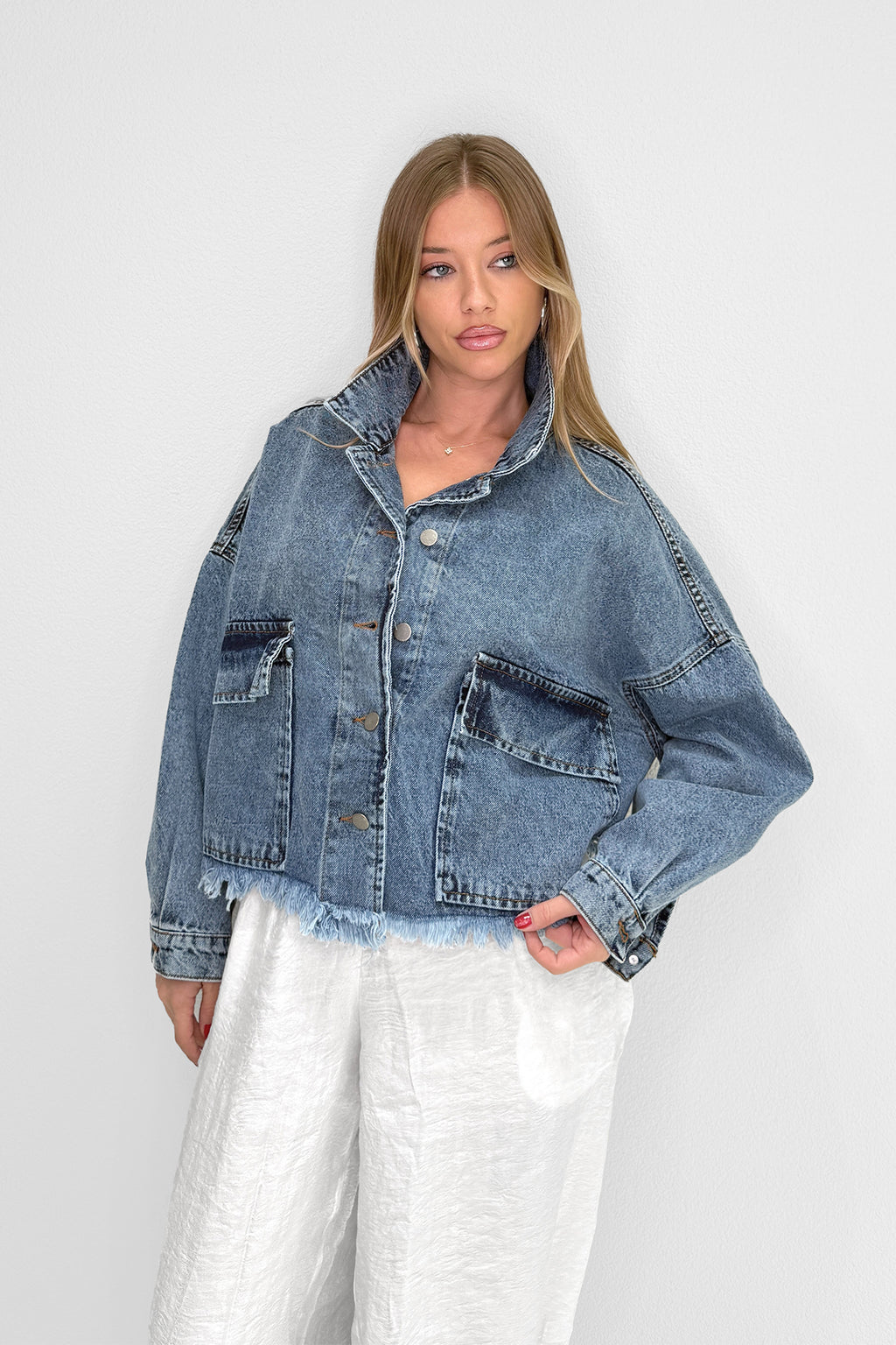 M1053 Bağlamalı Denim Ceket
