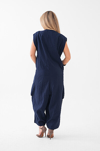 Renk: Lacivert | Oversize Kolsuz Tulum