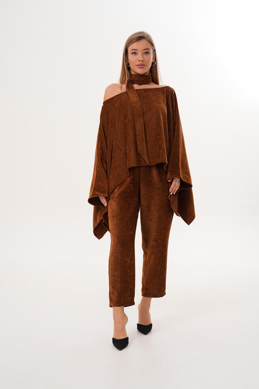 Renk: Camel | Şonil Panço Bluz