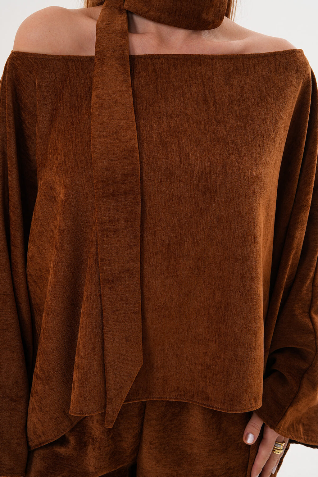 Renk: Camel | Şonil Panço Bluz