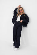 Renk: Mavi | Düz Paça Denim Pantolon