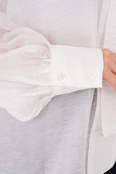 Renk: Bej | Yaka Bağlamalı Oversize Bluz