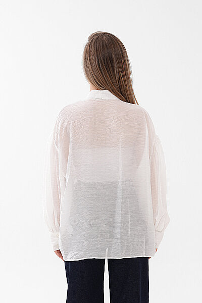 Renk: Bej | Yaka Bağlamalı Oversize Bluz