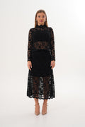 Renk: Siyah | Dik Yaka Dantel Bluz