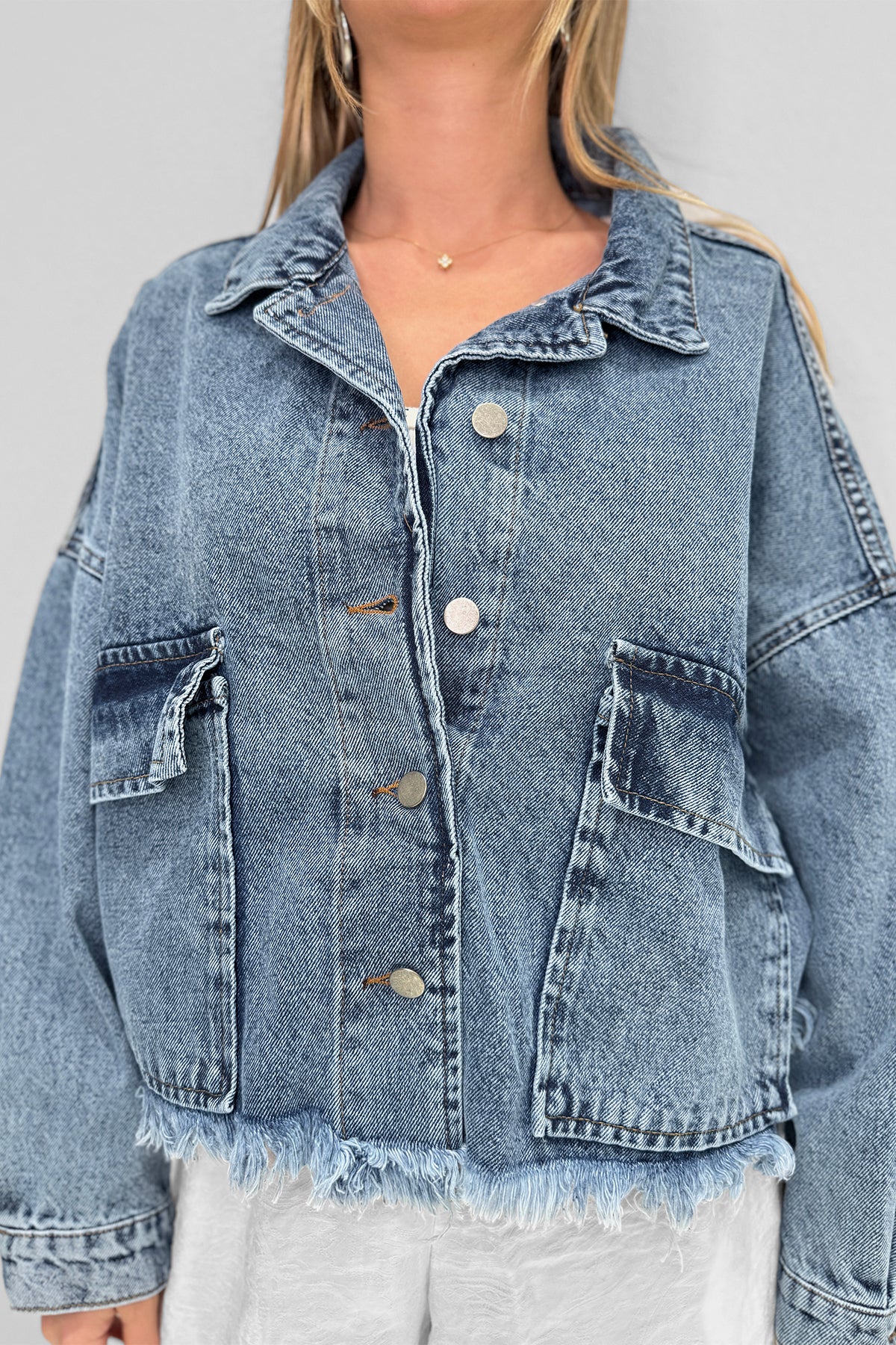 M1053 Bağlamalı Denim Ceket