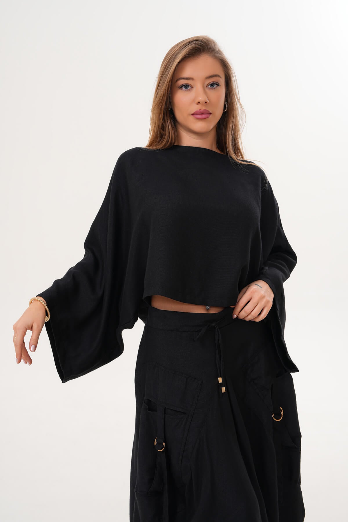 Renk: Siyah | Yarasa Kol Bluz