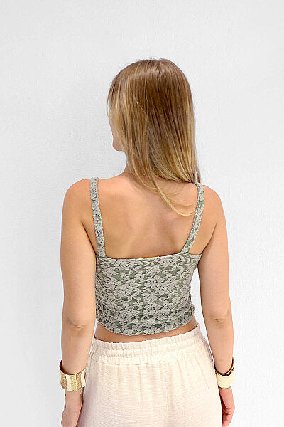 Renk: Yeşil | Dantelli Crop Top
