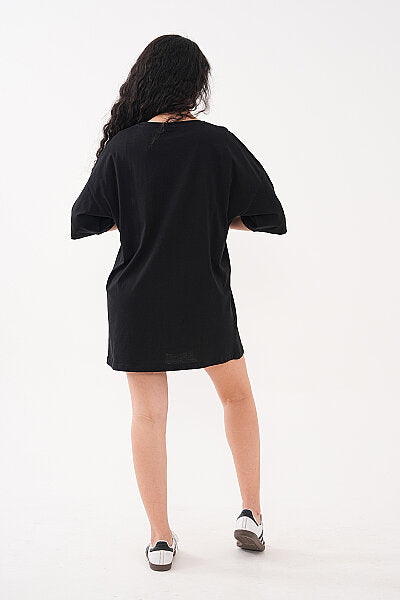 Renk: Siyah | Oversize ON! Baskılı Tshirt