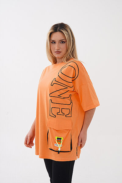 Renk: Oranj | Cepli Tshirt