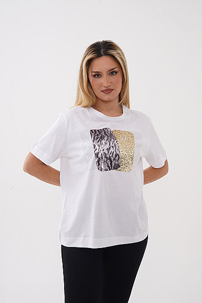 Renk: Beyaz | Fature Baskılı Tshirt