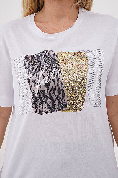 Renk: Beyaz | Fature Baskılı Tshirt