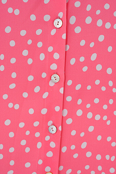Renk: Pembe | T8003 Puantiyeli Saten Gömlek