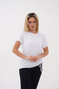Renk: Beyaz | Yandan Bağlamalı T-Shirt