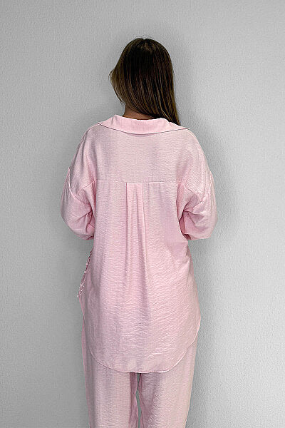 Renk: Pembe | Dantel Detaylı Takım MDG-25-D-77