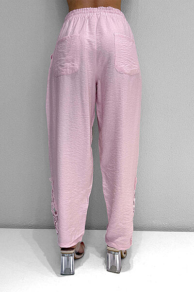 Renk: Pembe | Dantel Detaylı Takım MDG-25-D-77