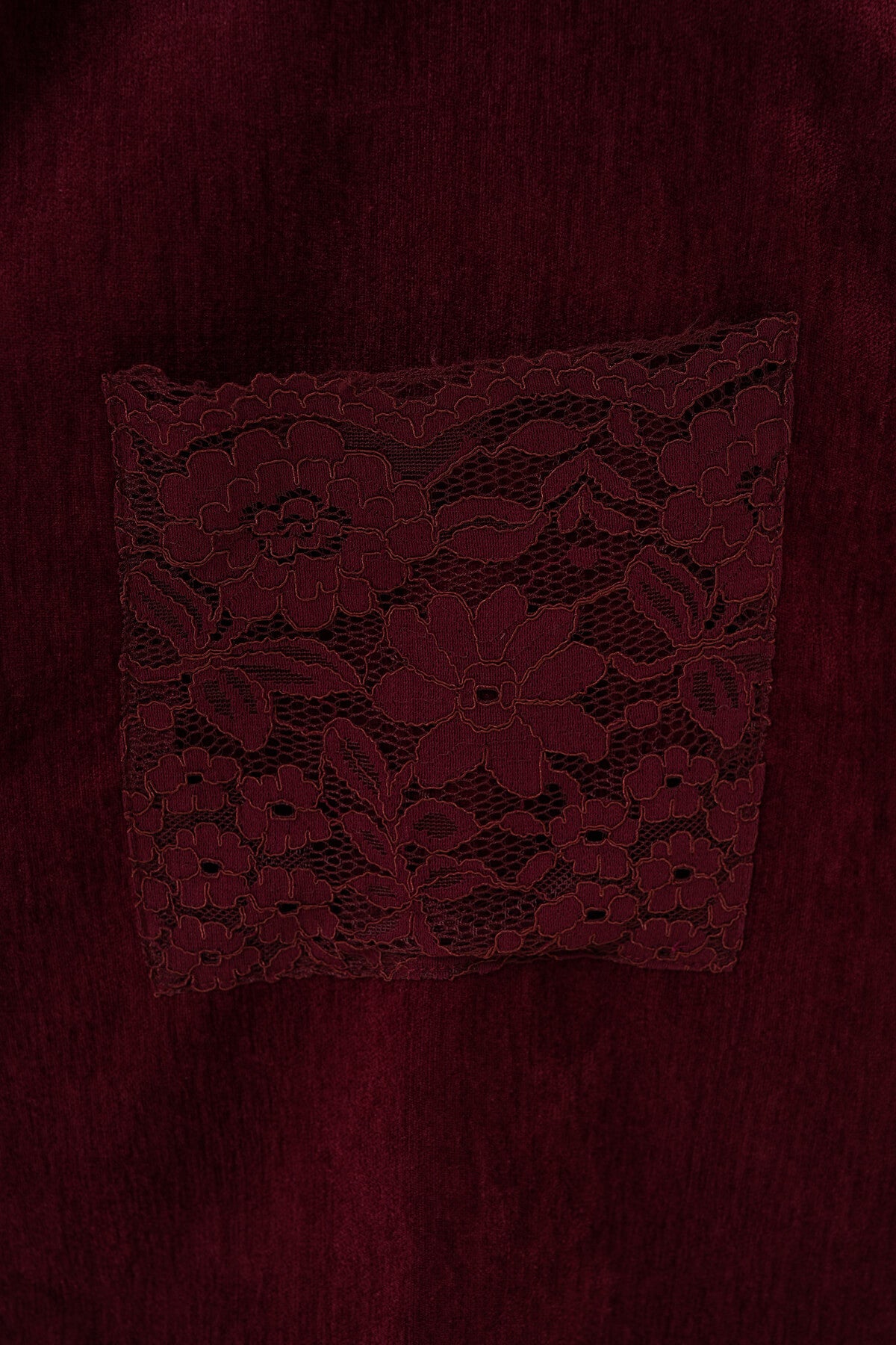 Renk: Bordo | Dantel Detaylı Bluz