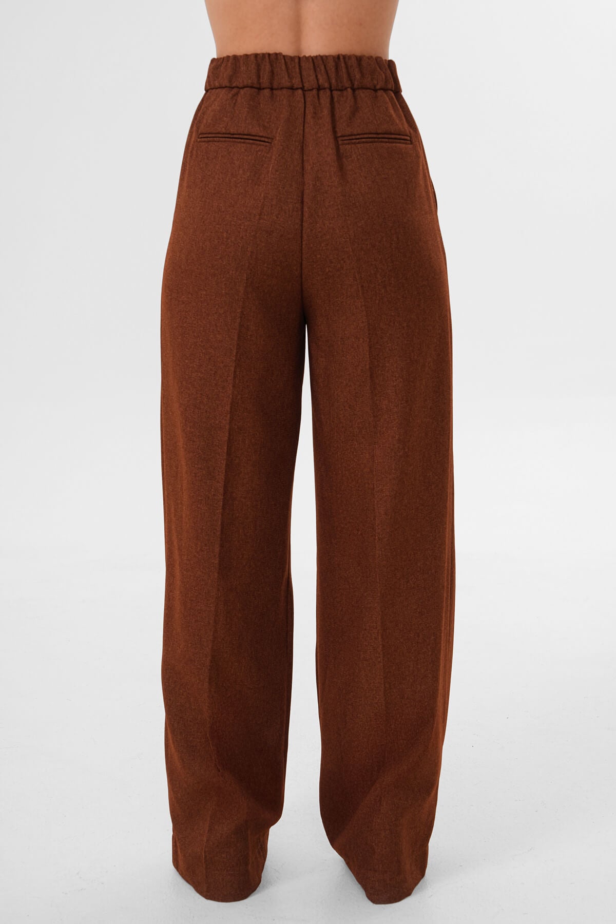 Renk: Kahverengi | Düz Paça Arka lastikli Pantolon