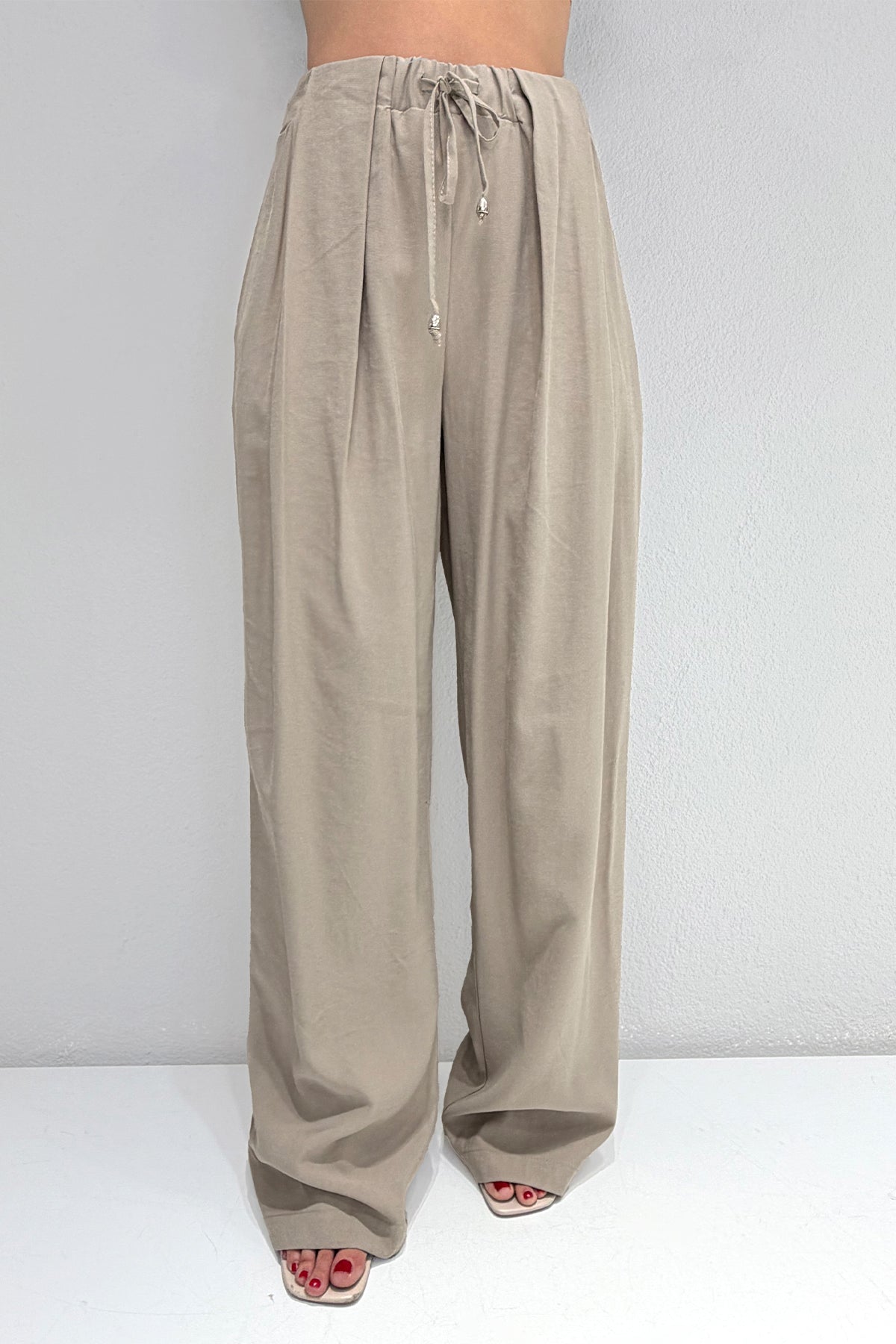 M2106 Bağcıklı Pantolon Bej