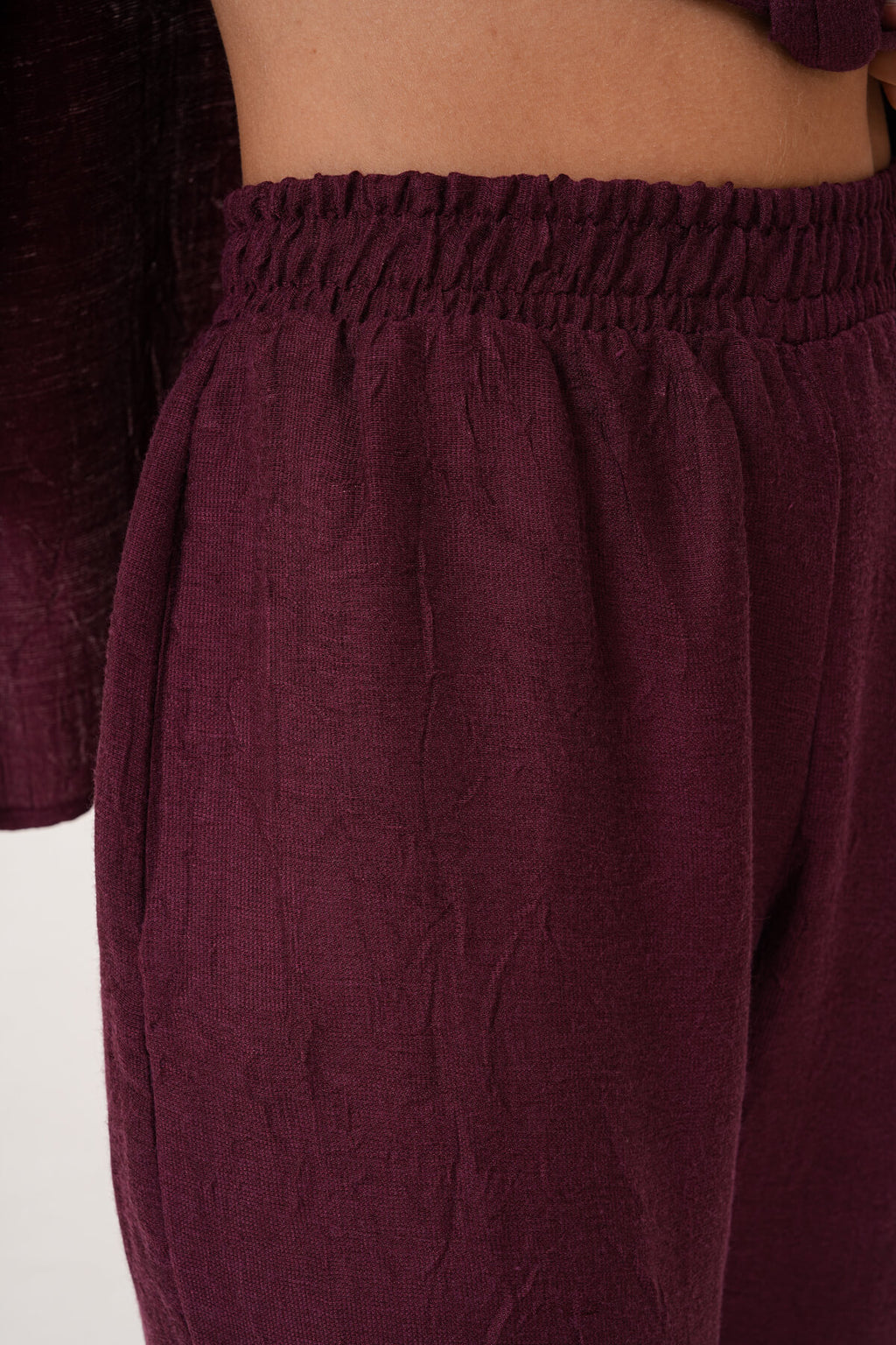 Renk: Bordo | Cepli Havuç Paça Pantolon