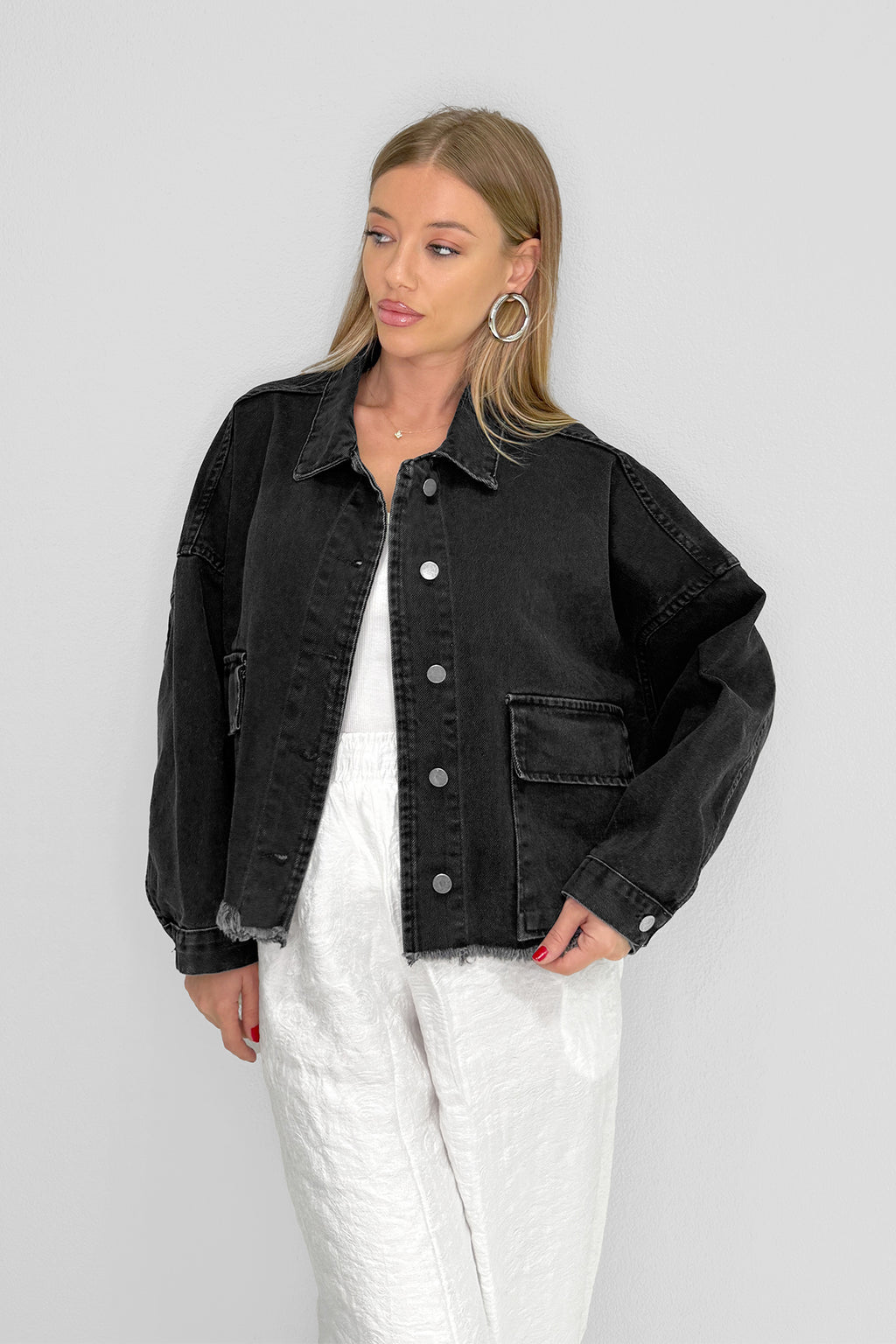 M1053 Bağlamalı Denim Ceket