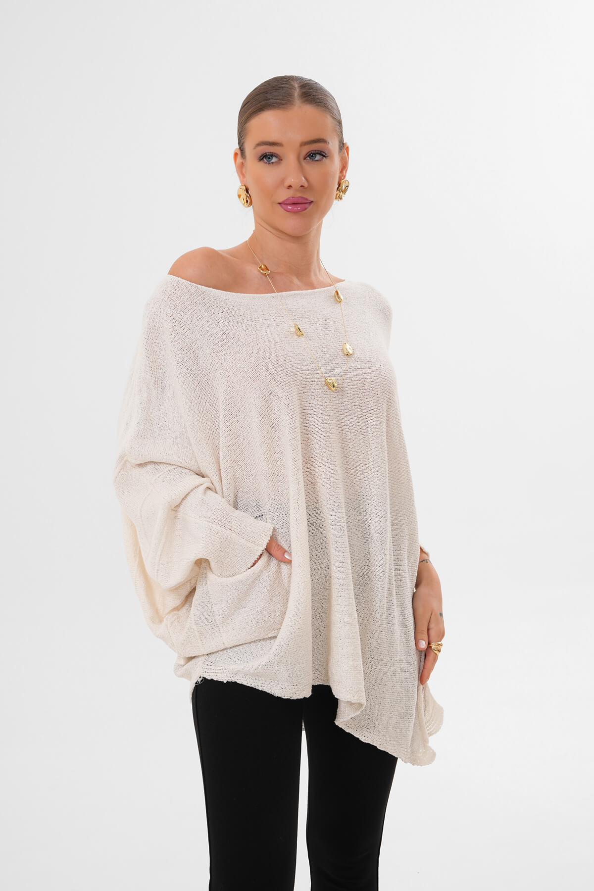 Renk: Krem | CEPLİ TRİKO