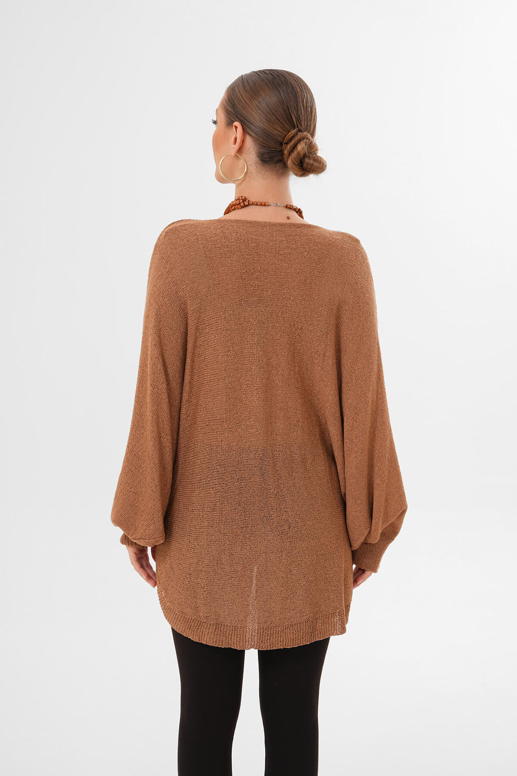 Renk: Camel | Çapraz Drapeli Triko Bluz