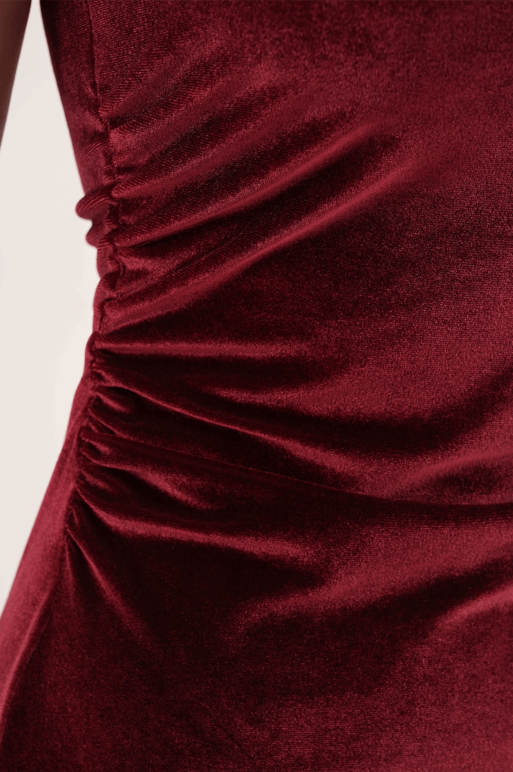 Renk: Bordo | Dantel Detaylı Kadife Mini Elbise