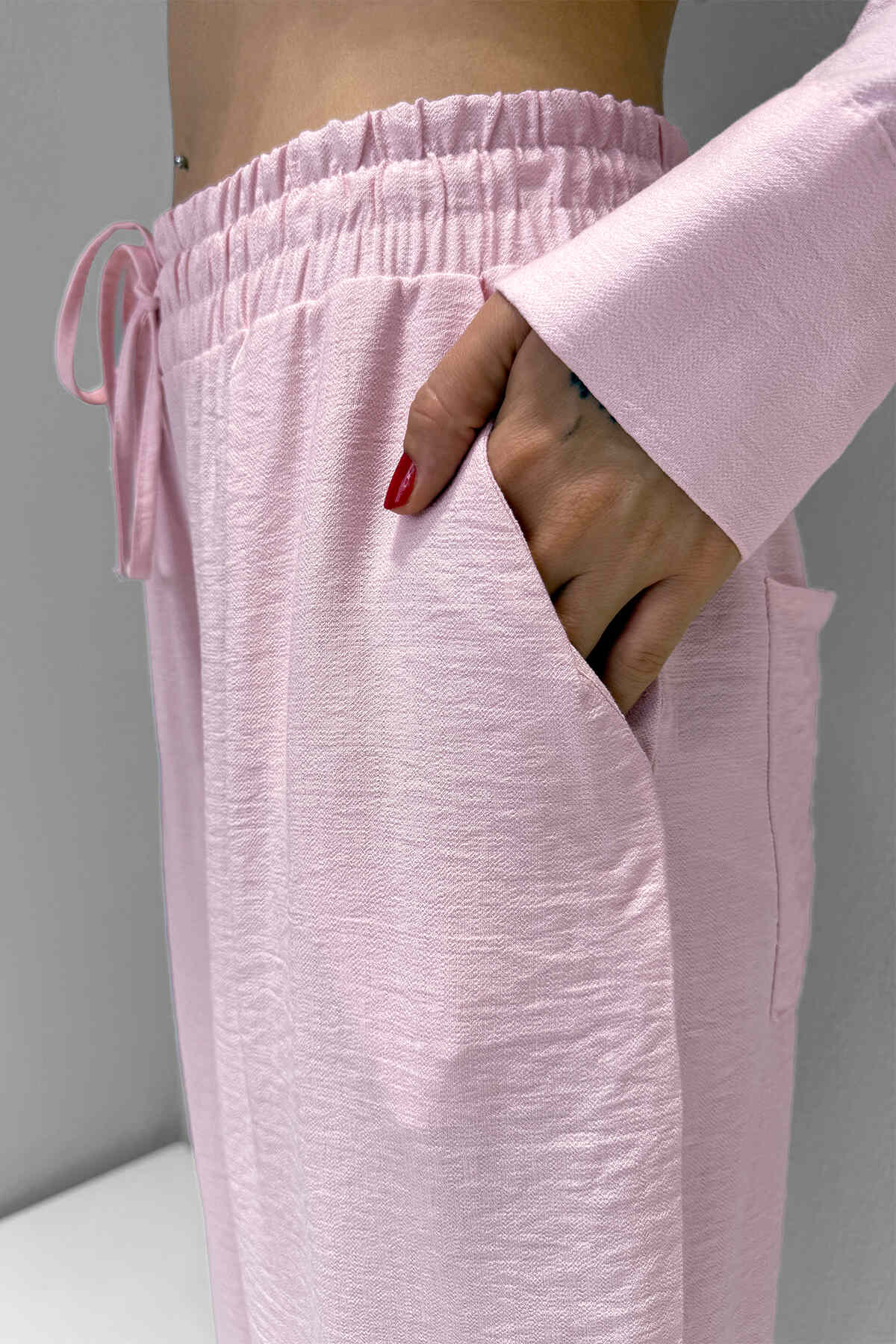 Renk: Pembe | Dantel Detaylı Takım MDG-25-D-77