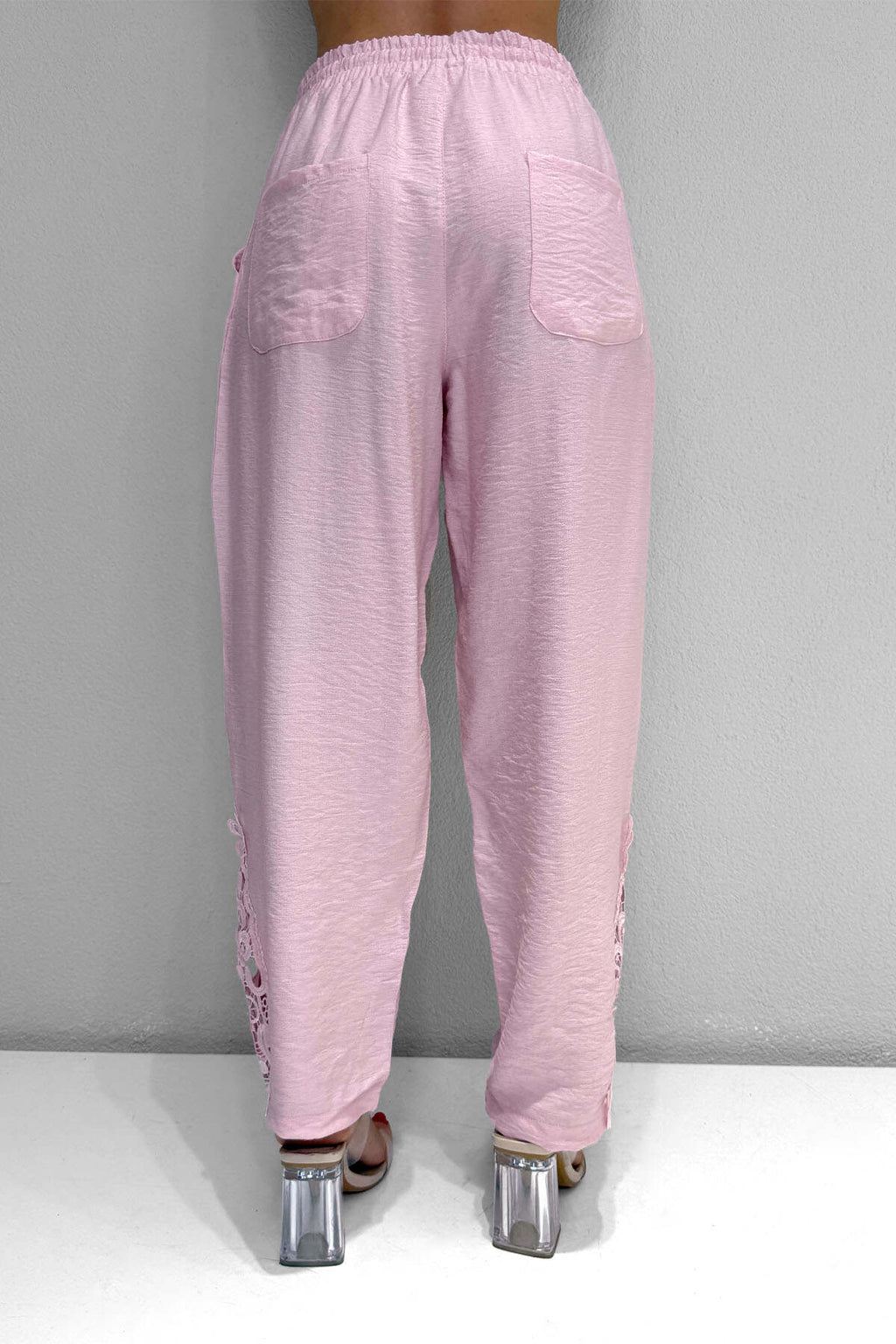 Renk: Pembe | Dantel Detaylı Takım MDG-25-D-77
