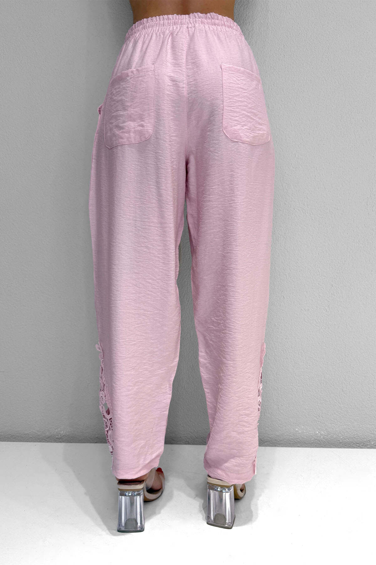 Renk: Pembe | Dantel Detaylı Takım MDG-25-D-77