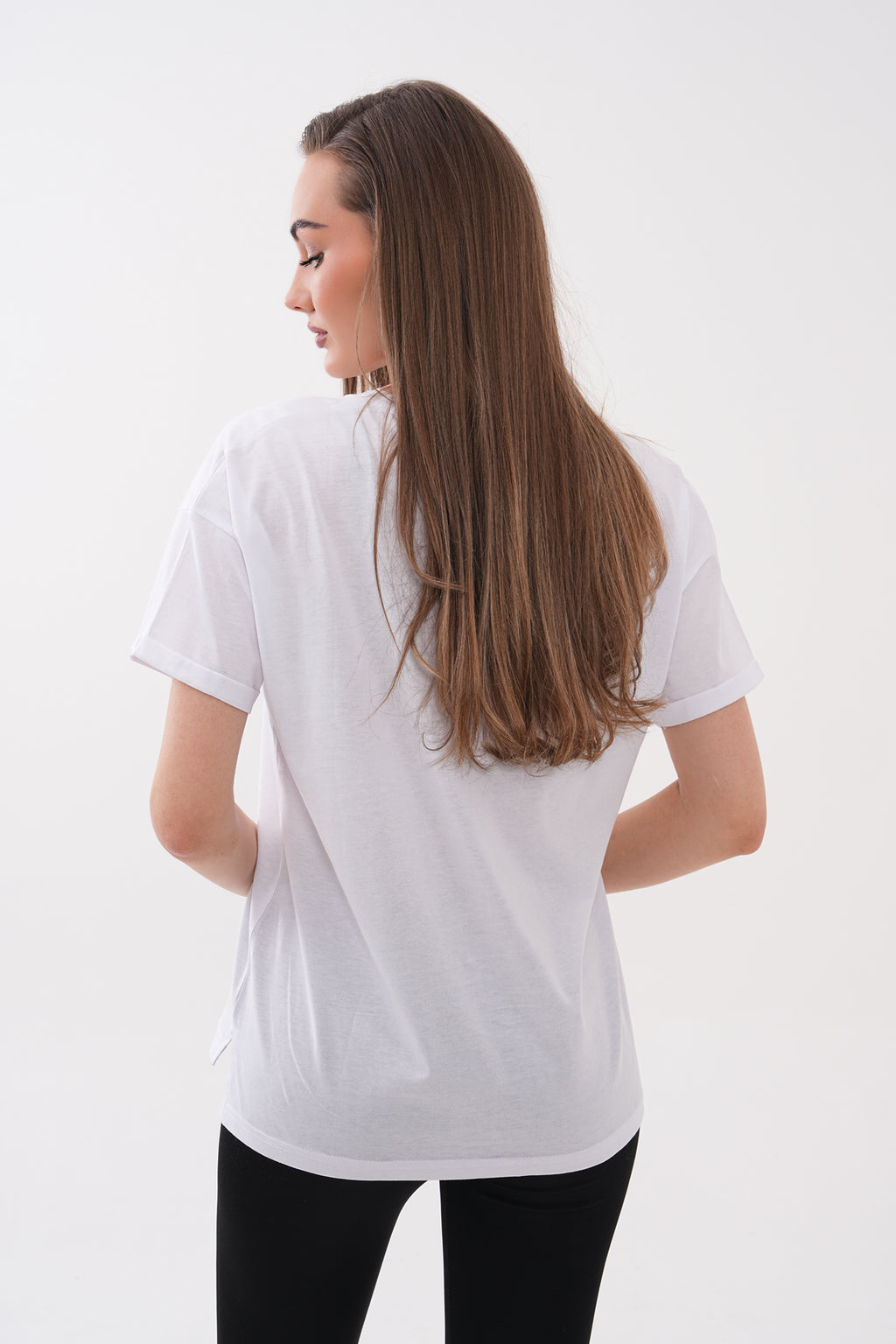 Renk: Beyaz | Dört Çiçek Blok Baskılı Tshirt