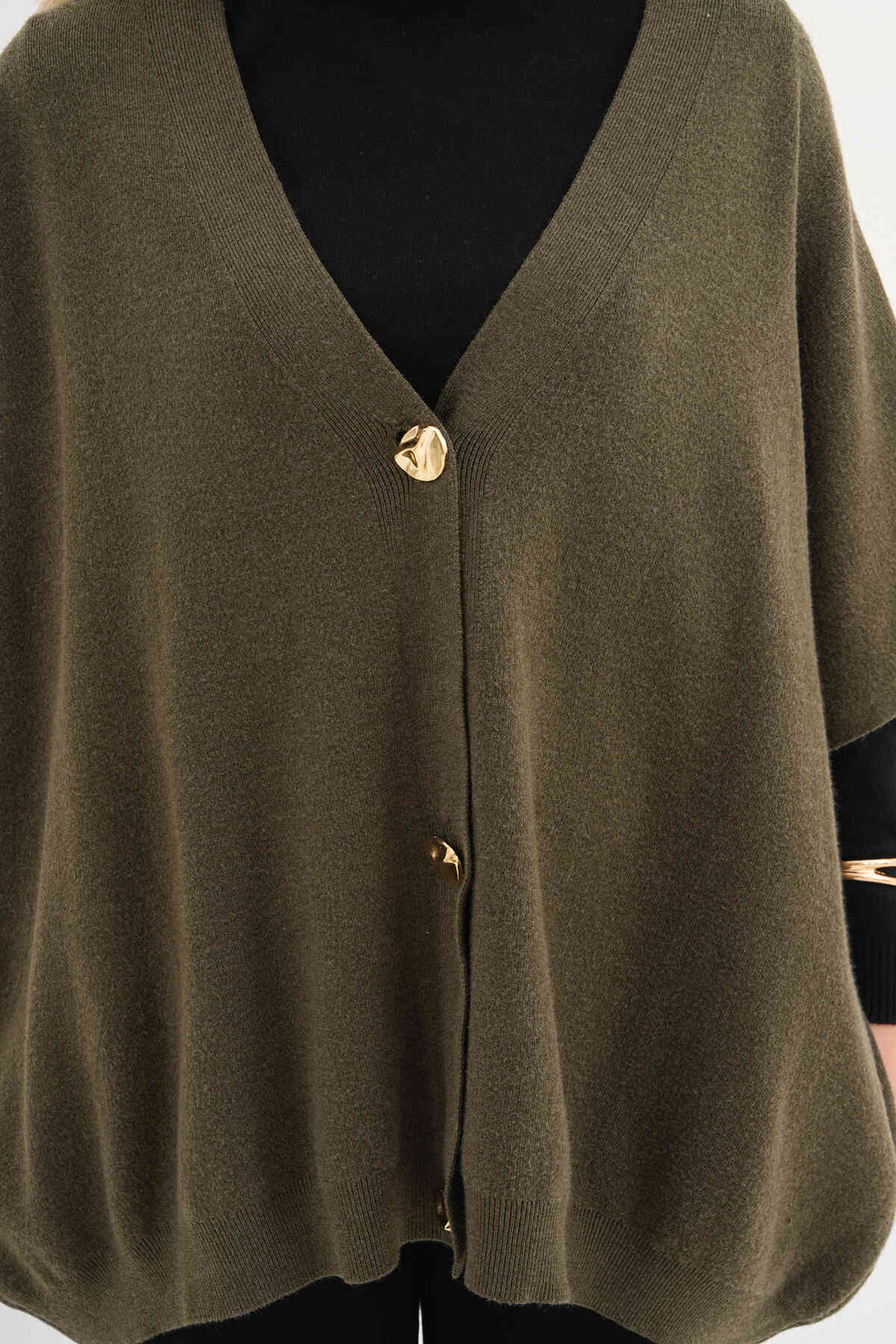Renk: Haki | Oversize Triko Hırka