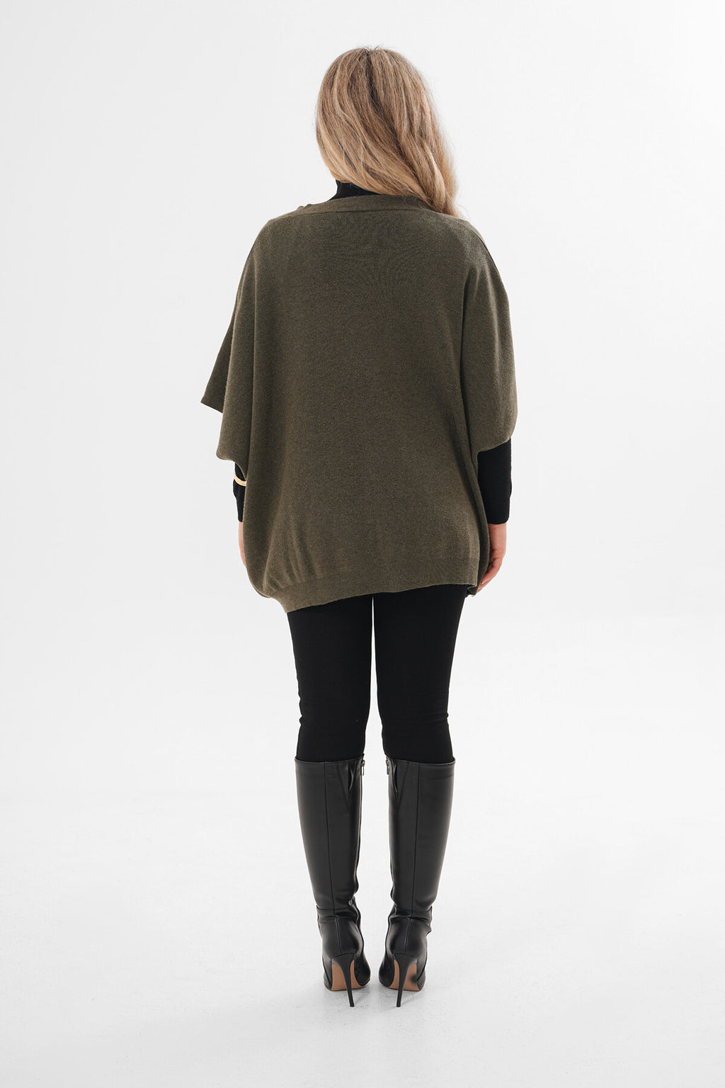 Renk: Haki | Oversize Triko Hırka