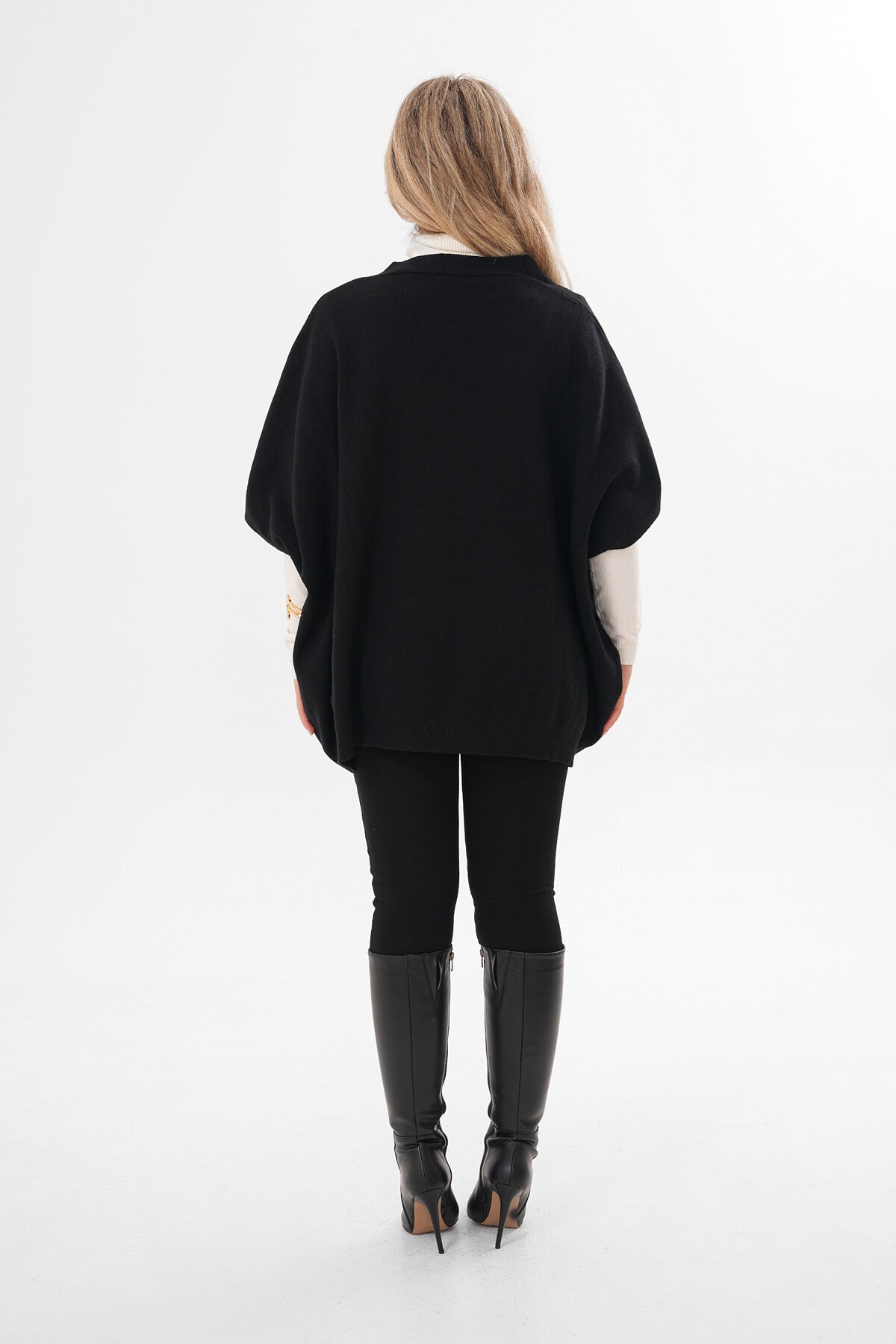 Renk: Siyah | Oversize Triko Hırka