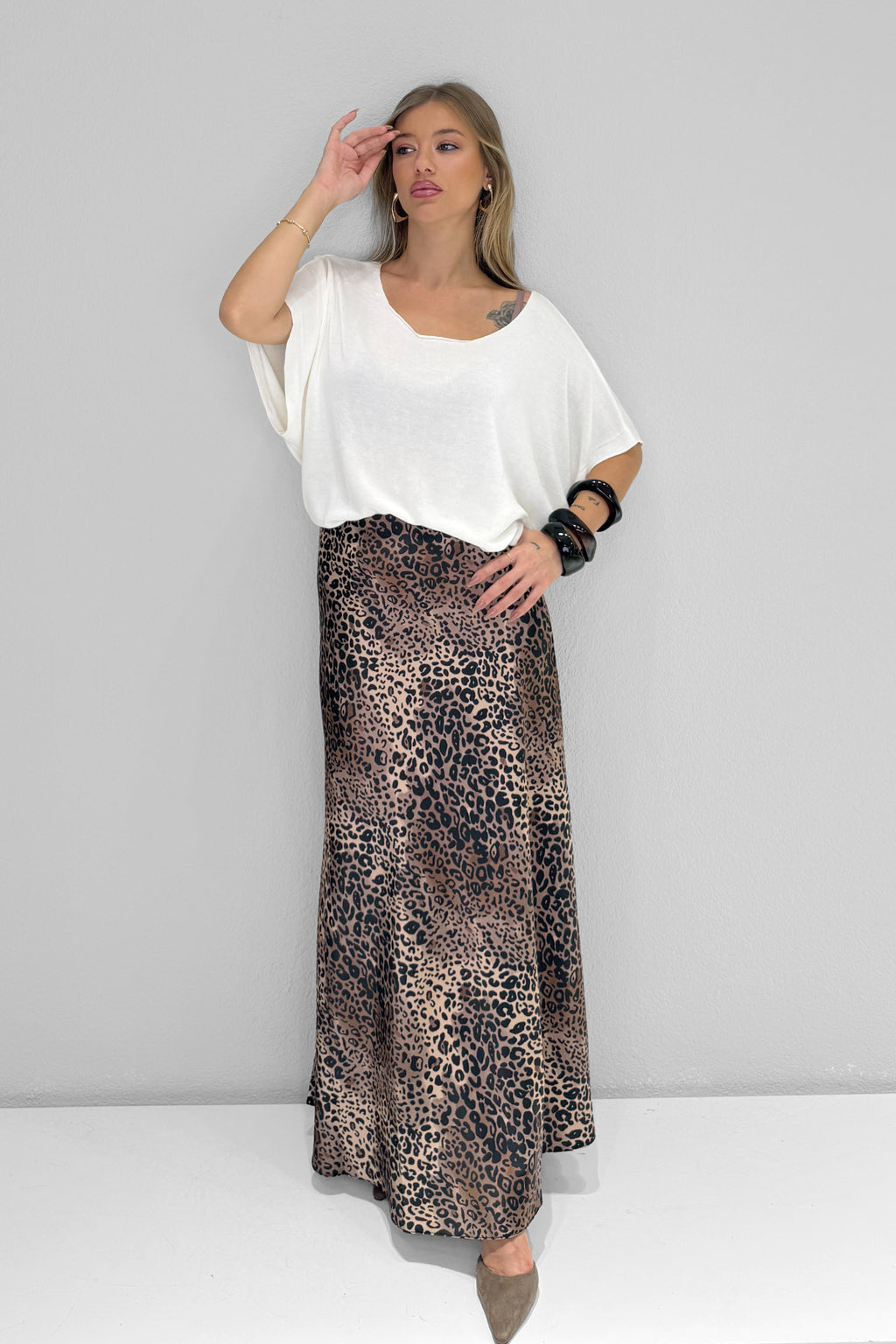 MDG 10378 Uzun Saten Etek Leopar