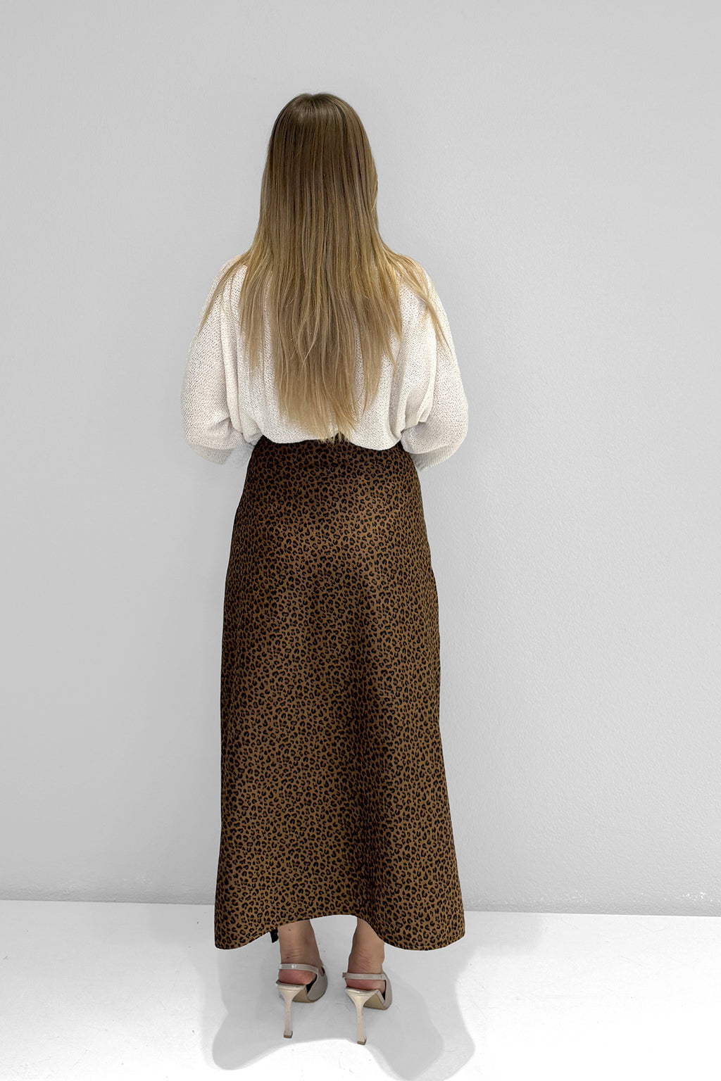 M2113 Ön Drape Detaylı Etek Leopar