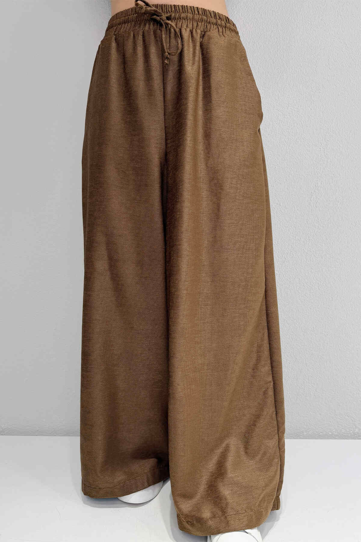 M2105 Desenli Şönil Bol Paça Pantolon Puantiyeli