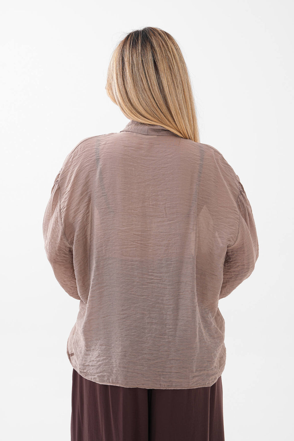 Renk: Beyaz | Yaka Bağlamalı Oversize Bluz