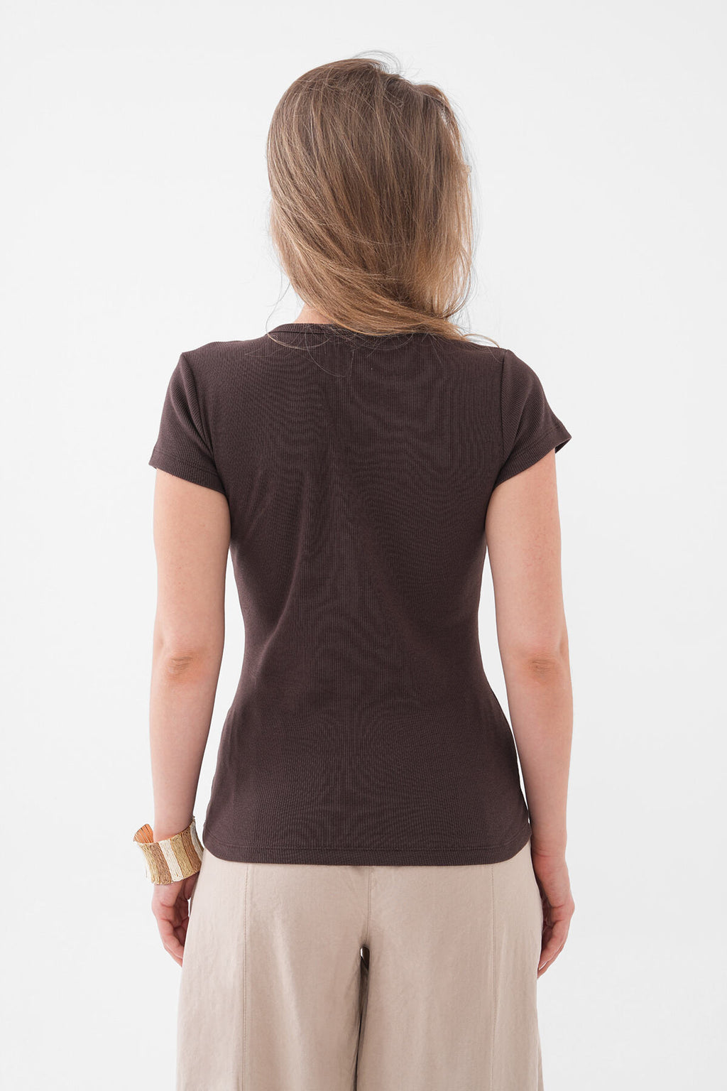 Renk: Kahverengi | Slim Fit T-Shirt