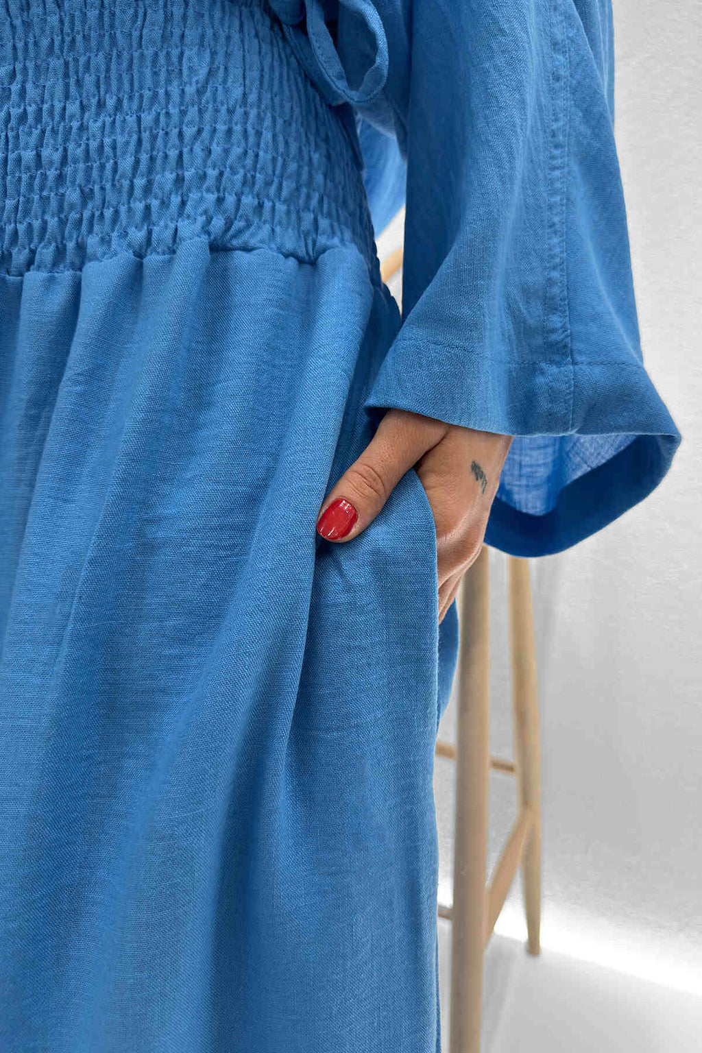 Renk: Mavi | Gipe Bel Detaylı Pantolon
