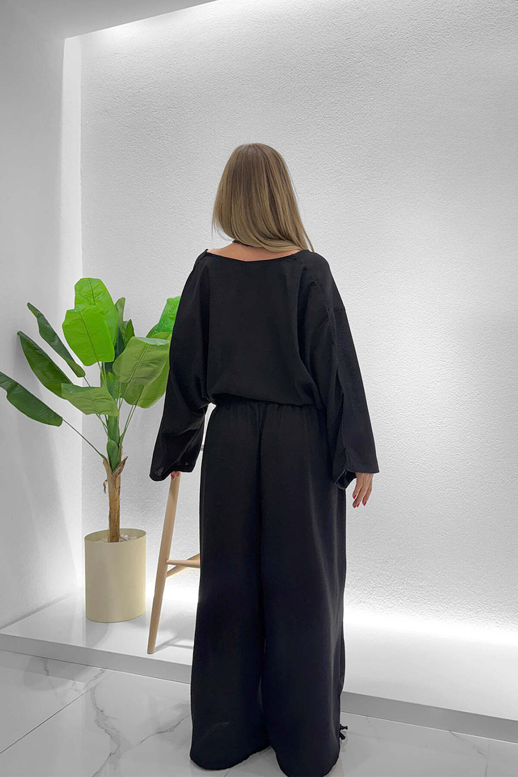 Renk: Siyah | Oversize Bağlama Detaylı Bluz