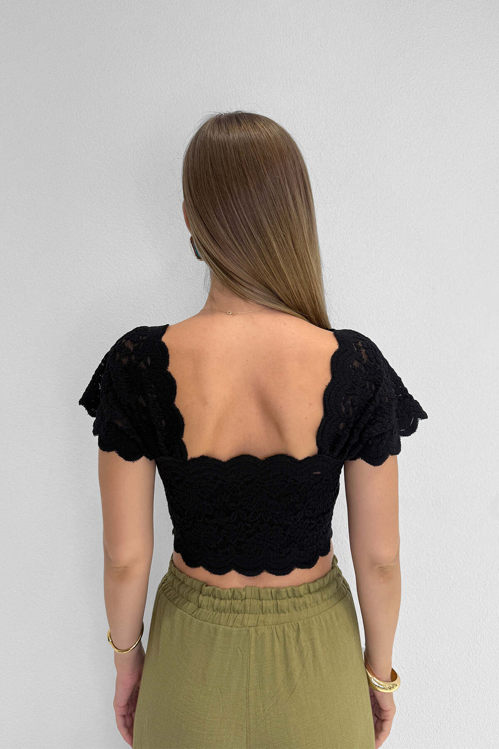 Renk: Siyah | Dantel Detaylı Crop