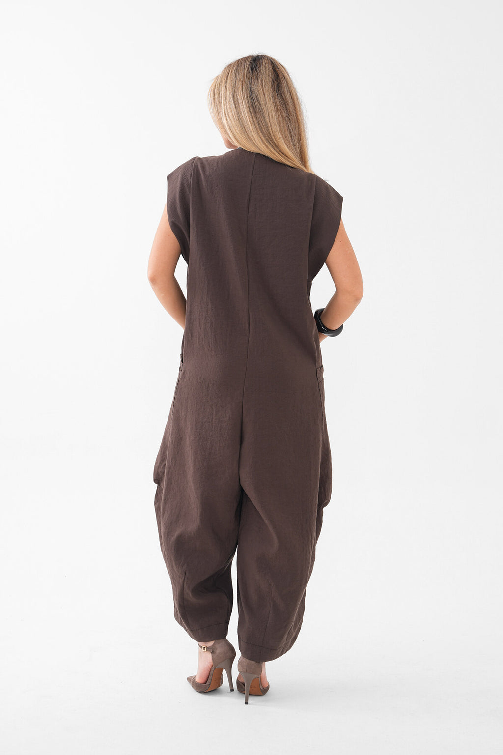 Renk: Kahverengi | Oversize Kolsuz Tulum