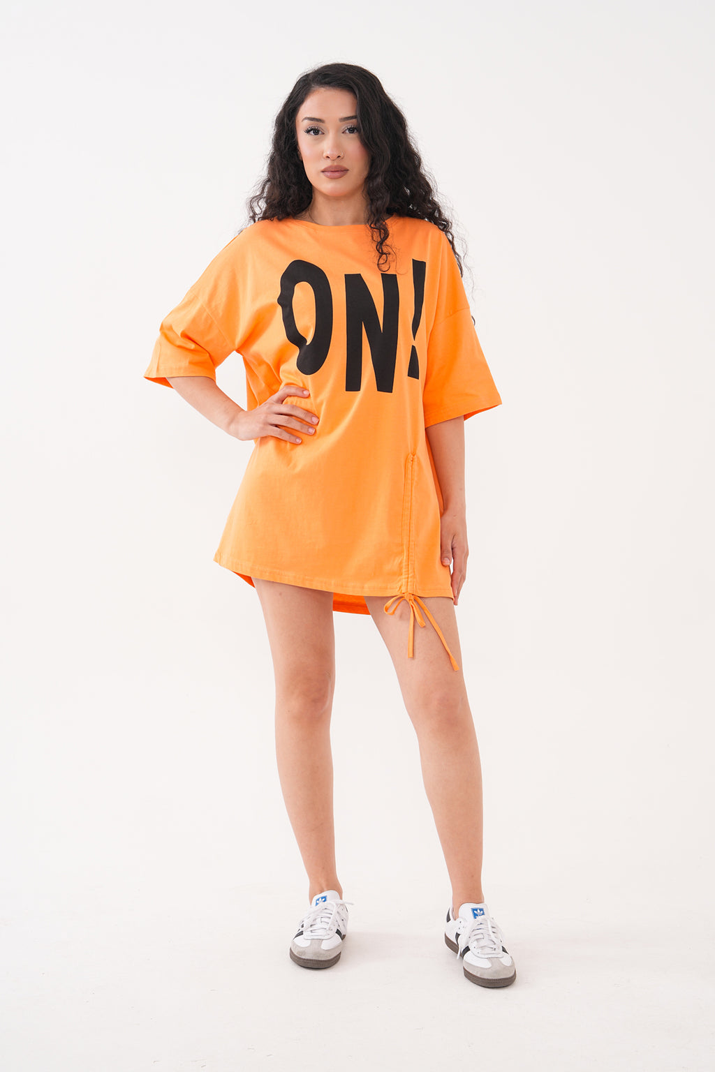 Renk: Somon | Oversize ON! Baskılı Tshirt
