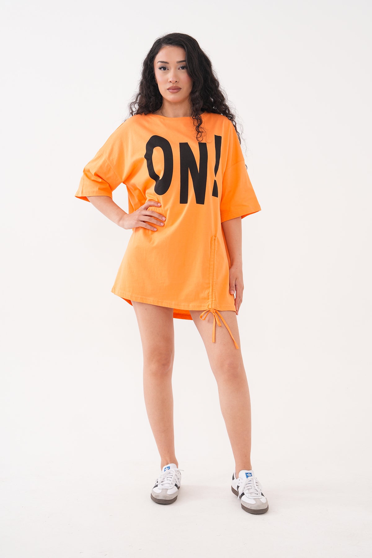 Renk: Somon | Oversize ON! Baskılı Tshirt