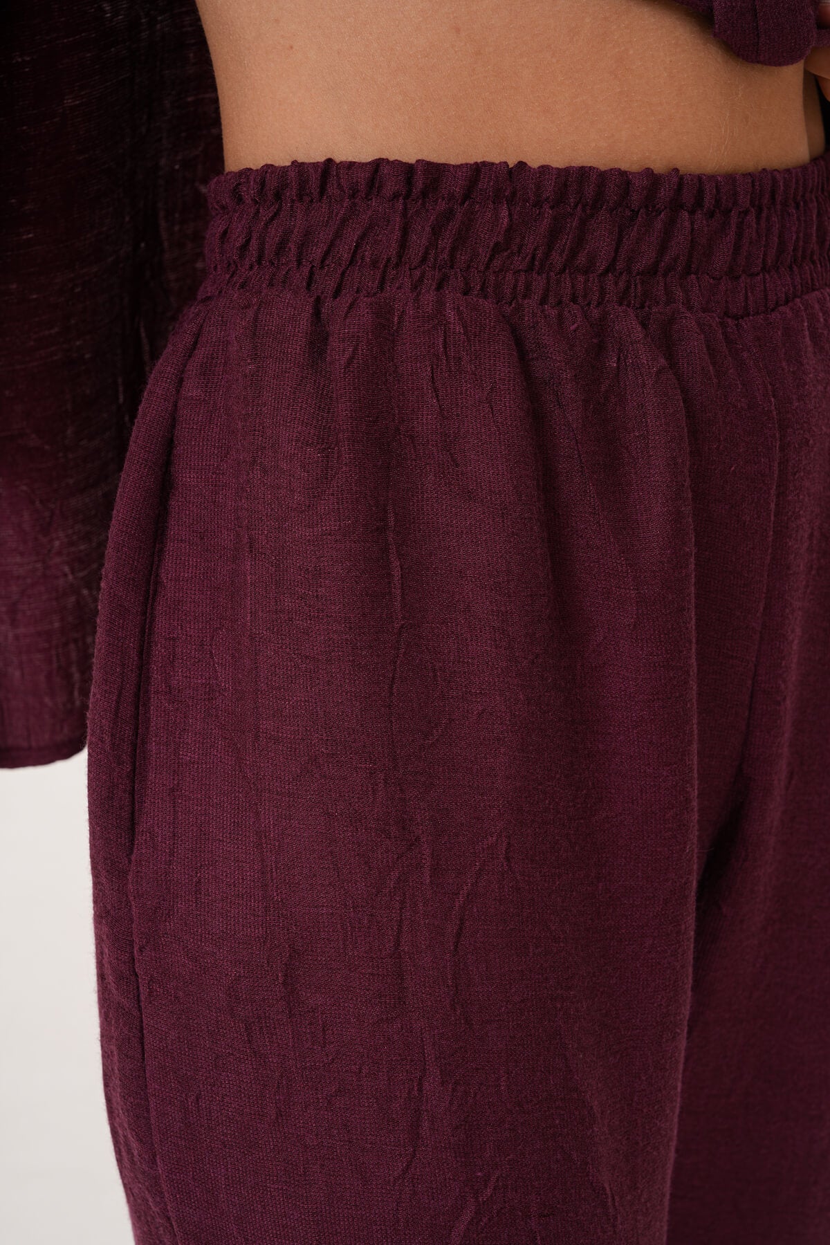Renk: Bordo | Cepli Havuç Paça Pantolon